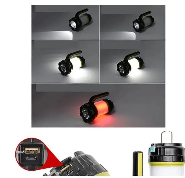 ZK20 kempinglámpás újratölthető 3000 kapacitású Power Bank kemping zseblámpa vízálló LED hordozható kemping lámpa villogó