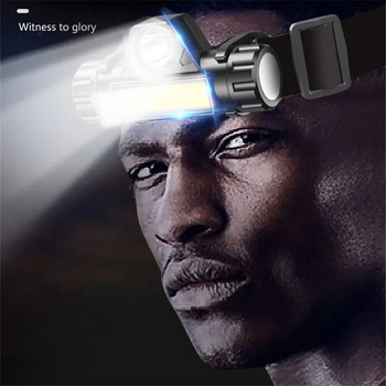 Φορητός μίνι ισχυρός προβολέας USB Επαναφορτιζόμενος προβολέας LED Φακός σώματος κεφαλής Ενσωματωμένος σε μπαταρία λιθίου Λαμπτήρας φακού