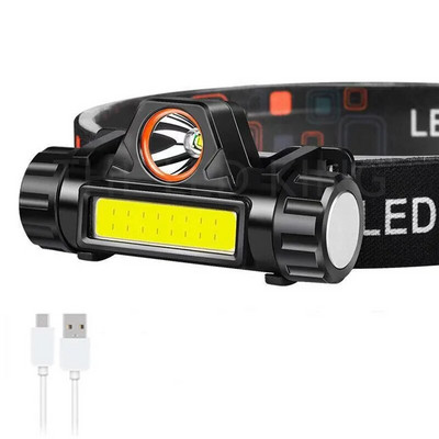 Kaasaskantav mini-võimas esilatern USB Laetav LED-esitule korpus, taskulamp Sisseehitatud liitiumakuga taskulamp