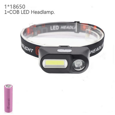 Мини USB акумулаторен Led фар Мултифункционален фар Челна лампа Преносим фенер Външна къмпинг светлина за лов