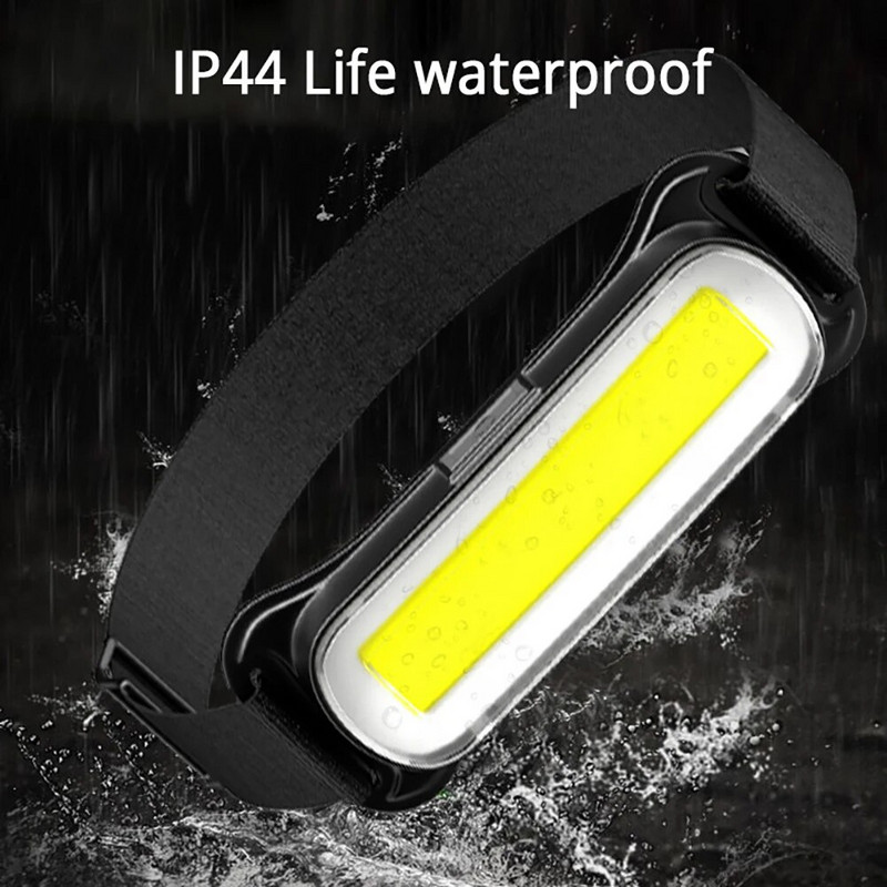 USB punjiva LED prednja svjetiljka 3 načina rada Lantera za ribolov Kampiranje Vodootporna mini prednja svjetiljka Prijenosni reflektor COB naglavna svjetiljka