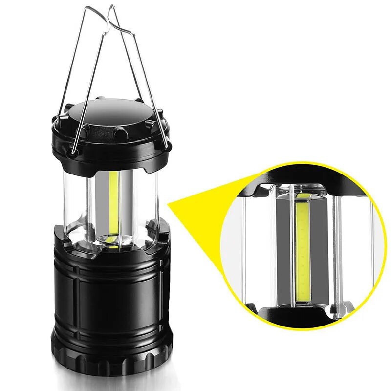 Mini 3 * COB sátor lámpa LED hordozható lámpás teleszkópos Torch kempinglámpa vízálló vészvilágítás, 3 * AAA munkafénnyel táplálva
