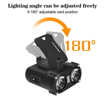 1200mAh Mini Cap Clip Headlamp 700LM Επαγωγικό φως LED Αδιάβροχο Αισθητήρας LED Τύπου C Επαναφορτιζόμενος Προβολέας Φωτισμός εξωτερικού χώρου