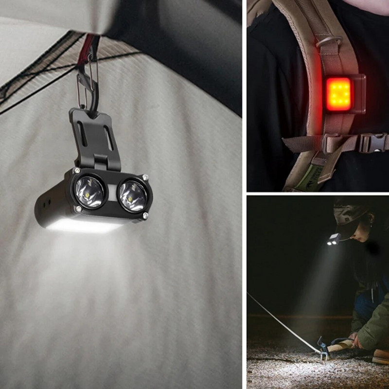 1200 mAh Mini Cap Clip Prednje svjetlo 700 LM Indukcijsko LED svjetlo Vodootporno LED Punjivo prednje svjetlo Tip-C Vanjska rasvjeta