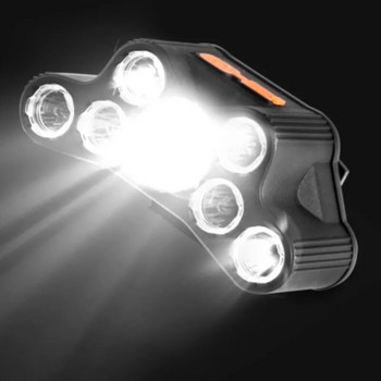 7 LED мощен LED челник USB акумулаторен Led фар Супер ярка челна лампа Водоустойчиво фенерче за работа на къмпинг