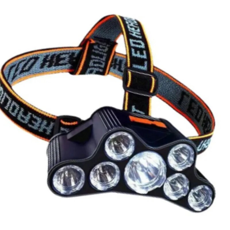 7 LED Snažna LED prednja svjetiljka USB punjiva LED prednja svjetiljka Super svijetla prednja svjetiljka Vodootporna svjetiljka za kampiranje Rad