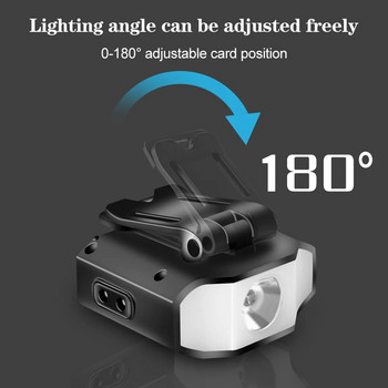 COB LED челник 6 режима 400LM сензорна капачка Шапка с щипка за светлина Фар 1000mAh Type-C акумулаторен фар за риболовен туризъм