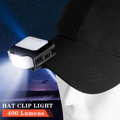 COB LED-es fényszóró 6 módos 400LM-es érzékelősapka sapka kapcsos fényszóróra 1000mAh Type-C újratölthető fényszóró horgásztúrához