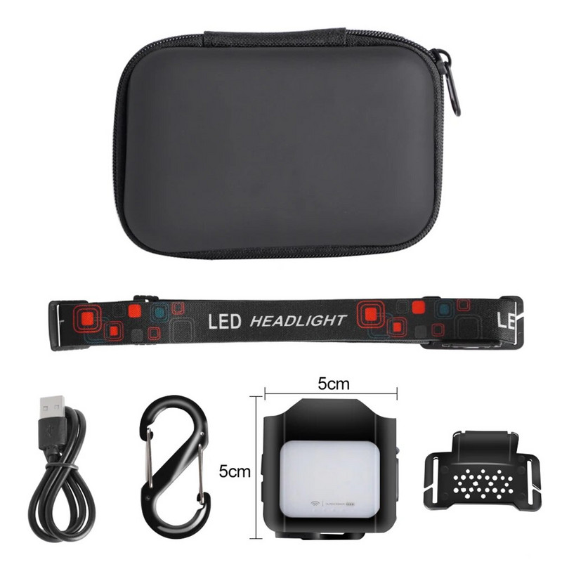 COB LED prednje svjetlo, 6 načina rada, 400 lm senzorska kapa, šešir, prednje svjetlo s kopčom, 1000 mAh tip-C punjivo prednje svjetlo za ribolov, planinarenje