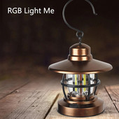 Vintage svjetiljka za kampiranje Lanterna za vanjsko planinarenje Kampiranje Prijenosna rasvjeta Lampioni LED svjetiljka za viseći šator na baterije