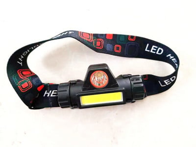 Far cu LED rezistent la apa COB Lucrare de lucru 2 moduri de iluminare cu magnet Far USB Baterie incorporata Costum pentru pescuit, camping, etc.