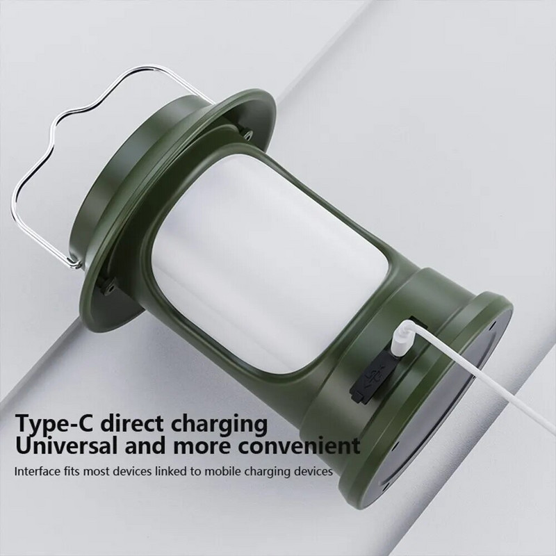 Újratölthető kempinglámpás hideg és meleg fény fokozatmentes tompítása kültéri sátorlámpa Hordozható lámpa napelemes töltéssel