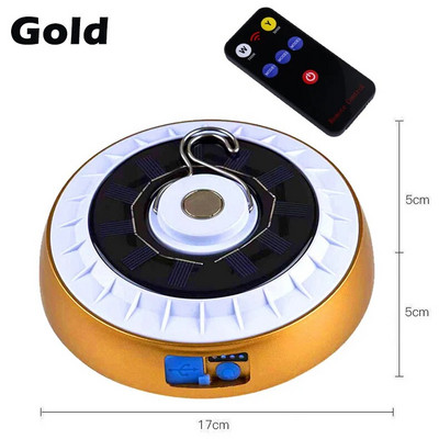 Solar Camping Light újratölthető távirányítós LED kempinglámpás mágneses erős fényű hordozható sátor lámpák munkavilágítás