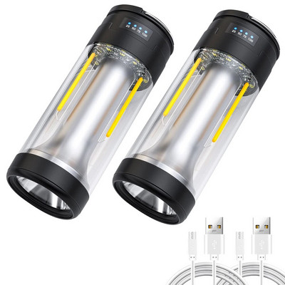 USB újratölthető kempinglámpás hordozható lámpás kültéri vészvilágítás akasztós sátorfény, erős mágneses munkalámpa