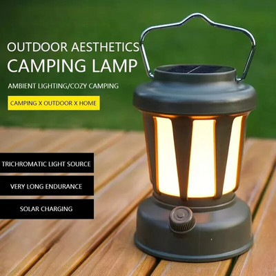 Лампа за къмпинг Ретро лампи Преносими фенери Фенерчета Лампи за палатки Безстепенно затъмняване Външно осветление за пътуване
