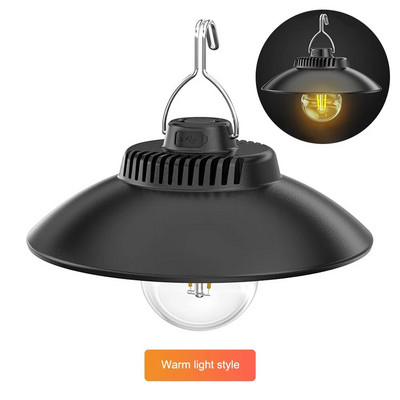 Retro kempinglámpás USB újratölthető LED sátorlámpa vízálló kempinglámpa kültéri kerti függőlámpa utcai út fűnyíró lámpa