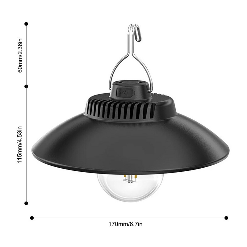 Retro kempinglámpás USB újratölthető LED sátorlámpa vízálló kempinglámpa kültéri kerti függőlámpa utcai út fűnyíró lámpa
