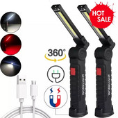 5 üzemmódú USB újratölthető villanólámpa COB zseblámpa hátsó mágneses munkalámpák hordozható kempinglámpás LED munkalámpa zseblámpa