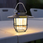 LED-es vészlámpa vízálló retro dekoratív függőlámpák C típusú töltés kampós elemjelzővel kültéri utazáshoz