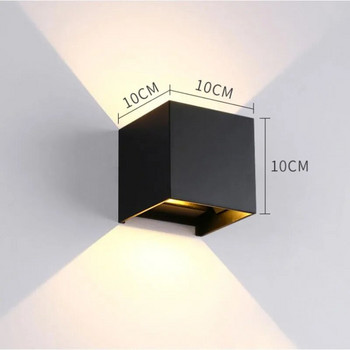 LED стенна лампа регулируема 6W/12W IP65 квадратна водоустойчива вътрешна външна алуминиева лампа повърхностно монтирана веранда светлина всекидневна