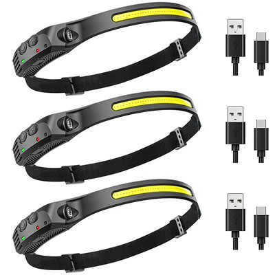 Priekinis žibintuvėlis priekinio žibinto LED priekinio žibinto įkraunamas LED priekinis žibintas darbinis žibintas stovyklavimo prožektorių žibintuvėlis su įmontuota baterija