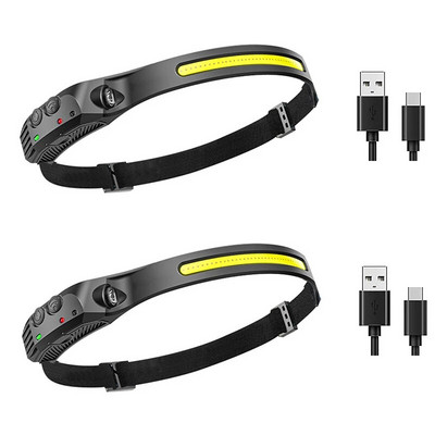 Priekinis žibintuvėlis priekinio žibinto LED priekinio žibinto įkraunamas LED priekinis žibintas darbinis žibintas stovyklavimo prožektorių žibintuvėlis su įmontuota baterija