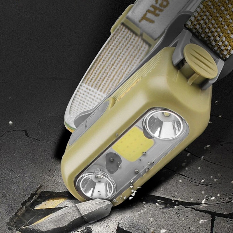 E2 Snažna svjetiljka za pokrivala za glavu Senzor pokreta LED svjetiljka za čelo 1200 mAh USB glavna svjetiljka za trčanje, biciklizam, pecanje Svjetla