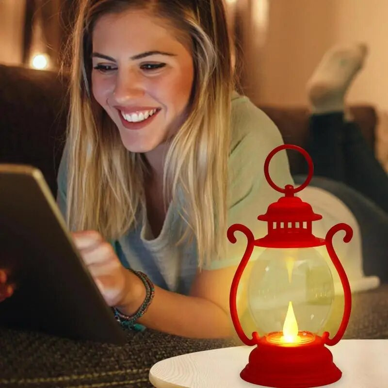 Retro latern Retro kämpingu rippuvad laternad patareitoitel Led väike õlilamp kalastustelgi matkavarustus