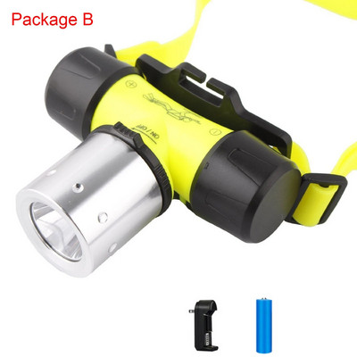 D2 T6 LED 3 režimų vandeniui atsparus nardymo priekinis žibintas povandeninio priekinio žibinto nardymo kostiumo įranga galvos žibintuvėlis žibintuvėlis žibintuvėlis