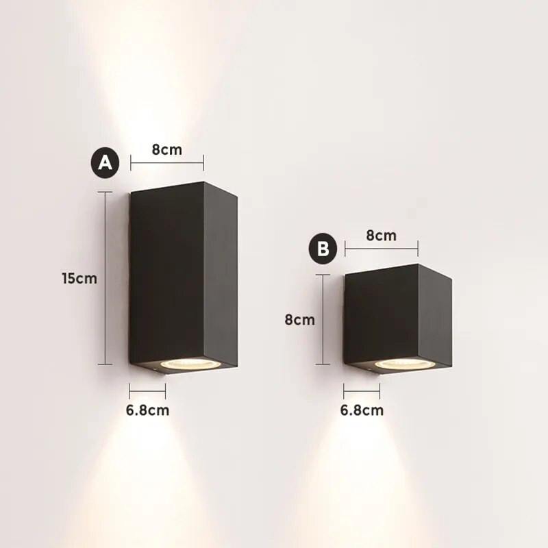 Kültéri LED Proch Light Balkon lámpa 5W 10W Alumínium fali lámpa kerti dekorációhoz 110V 220V