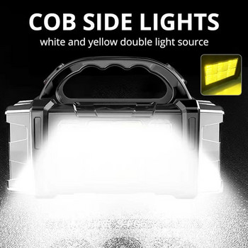 5000mAh Ηλιακός φακός LED COB Φανάρι εργασίας Φανάρι εργασίας USB Φως φόρτισης Αδιάβροχο φορητό προβολέα Power Bank
