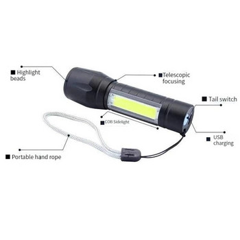 Преносим акумулаторен Zoom LED фенер XP Flash Light Torch Lantern 3 режима на осветяване Светлина за къмпинг Mini Led фенерчета
