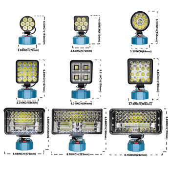 Ασύρματο LED Work Light Εργαλείο Spotlight Jobsite Light για Makita 18v λάμπα μπαταρίας Φακός φωτός (χωρίς μπαταρία)