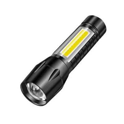 Prijenosna LED svjetiljka Zoom Focus Baterijska svjetiljka Punjiva USB lampa COB Ugrađena baterija Q5 Vodootporna svjetla za kampiranje