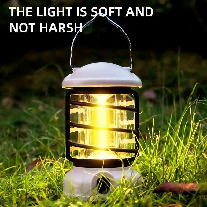Lampa za kampiranje Retro viseća svjetiljka za šator Vodootporna svjetla za kampiranje s mogućnošću prigušivanja Baterija Svjetlo za hitne slučajeve Lampion za vanjsku upotrebu