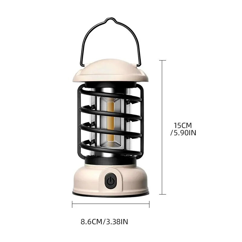 Lampa za kampiranje Retro viseća svjetiljka za šator Vodootporna svjetla za kampiranje s mogućnošću prigušivanja Baterija Svjetlo za hitne slučajeve Lampion za vanjsku upotrebu