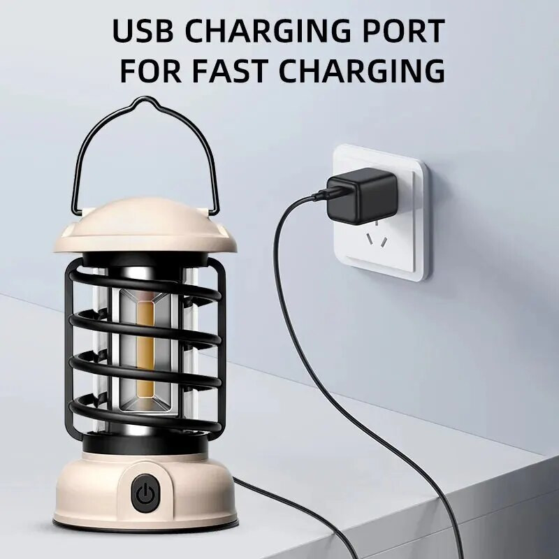 Lampa za kampiranje Retro viseća svjetiljka za šator Vodootporna svjetla za kampiranje s mogućnošću prigušivanja Baterija Svjetlo za hitne slučajeve Lampion za vanjsku upotrebu