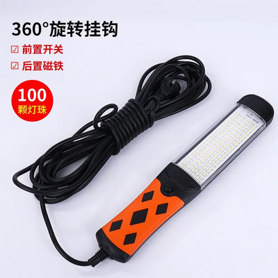 15W 25LED garažo apšvietimas 220V 10m maitinimo kabelio darbo šviesos magnetas, automobilio remonto apžiūros lempa 1500LM statybinė lemputė