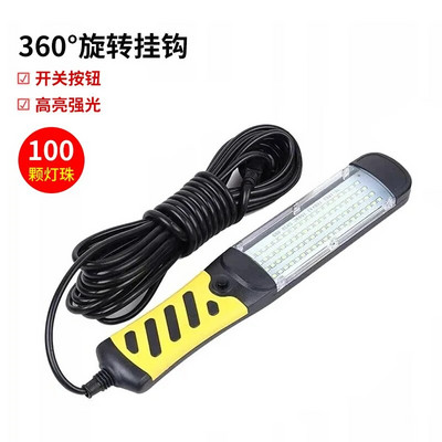 15W 25LED garažo apšvietimas 220V 10m maitinimo kabelio darbo šviesos magnetas, automobilio remonto apžiūros lempa 1500LM statybinė lemputė