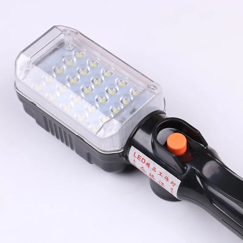 15W 25LED garažo apšvietimas 220V 10m maitinimo kabelio darbo šviesos magnetas, automobilio remonto apžiūros lempa 1500LM statybinė lemputė