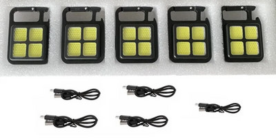 Nauja lauko kempingo daugiafunkcinė raktų pakabuko lempa USB įkrovimo burbuolė Stiprus žibintas alpinizmo vyno butelio atidarymas