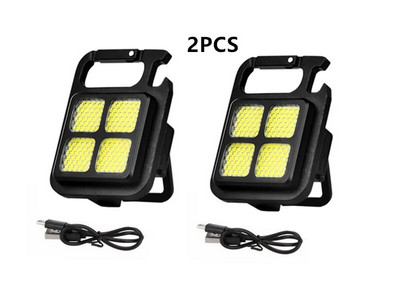 Nauja lauko kempingo daugiafunkcinė raktų pakabuko lempa USB įkrovimo burbuolė Stiprus žibintas alpinizmo vyno butelio atidarymas