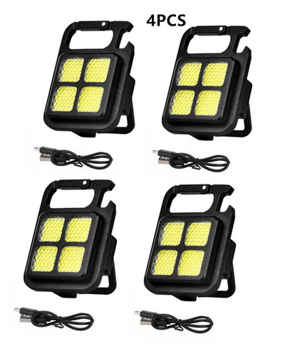 Nauja lauko kempingo daugiafunkcinė raktų pakabuko lempa USB įkrovimo burbuolė Stiprus žibintas alpinizmo vyno butelio atidarymas