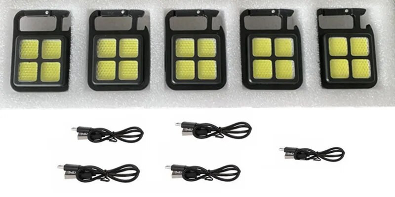 Nauja lauko kempingo daugiafunkcinė raktų pakabuko lempa USB įkrovimo burbuolė Stiprus žibintas alpinizmo vyno butelio atidarymas