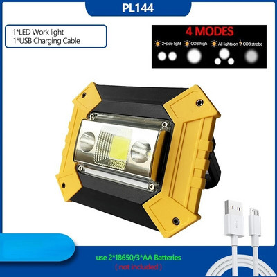 100 W nešiojamasis LED prožektorius 3000LM itin ryškus LED darbinis žibintas, įkraunamas USB, skirtas 18650 lauko stovyklavimo lempai.
