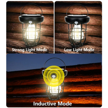 USB LED къмпинг лампа Индукционна волфрамова стенна лампа Ретро висяща лампа за палатка IP65 Водоустойчива димируема къмпинг светлина Аварийна светлина