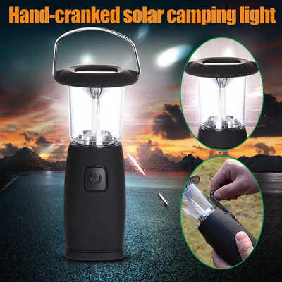 Нова 6 Led соларна ръчна манивела Dynamo Led Light Lantern Lamp за къмпинг на открито, лов, туризъм, ветроходство, слънчева 6led къмпинг светлина