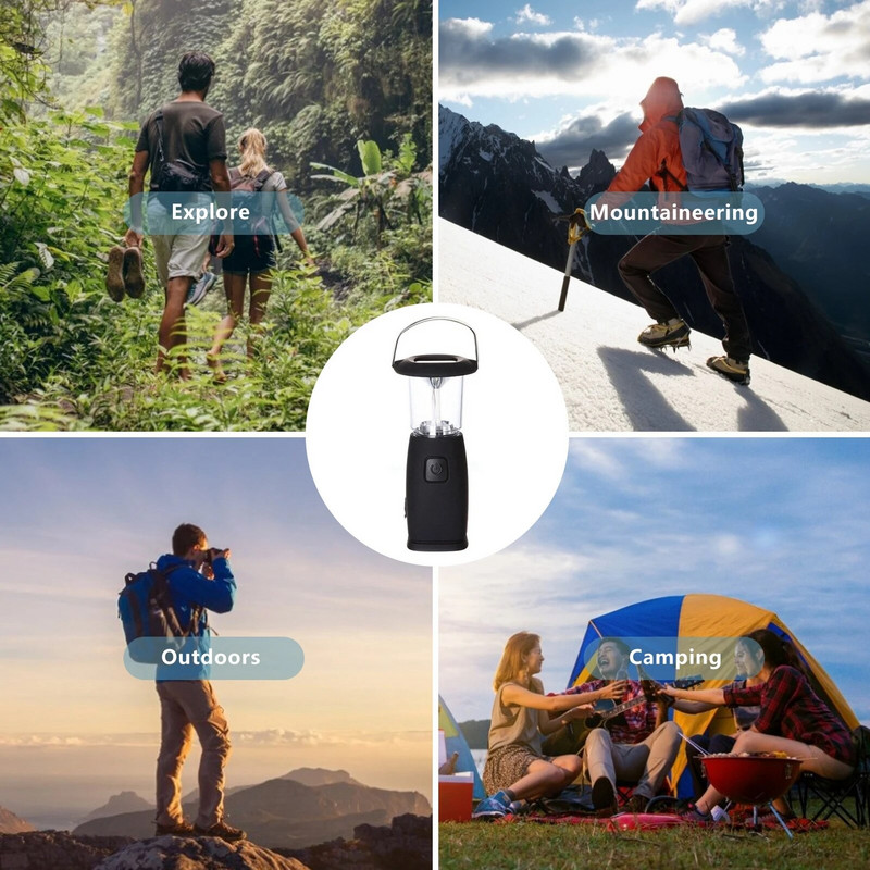 Nova 6 LED solarna ručna ručica Dynamo Led svjetiljka Lampionska lampa za kampiranje na otvorenom Lov Planinarenje Jedrenje Solarna 6led svjetiljka za kampiranje