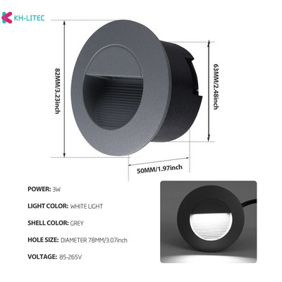 Ugradbena Led zidna svjetiljka Topla/bijela boja Svjetlo za stepenice AC85-265V Stepenička svjetiljka Rasvjeta za hodnik Unutarnja Vanjska Vrtna Ulica