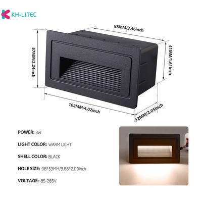 Ugradbena Led zidna svjetiljka Topla/bijela boja Svjetlo za stepenice AC85-265V Stepenička svjetiljka Rasvjeta za hodnik Unutarnja Vanjska Vrtna Ulica
